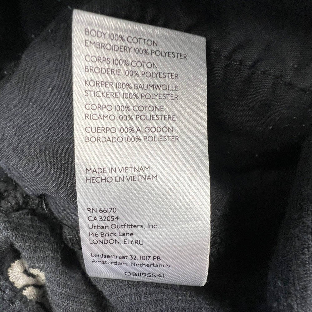 Urban Outfitters Black Corduroy Embroidered Smiley Okay Pants Mens Small S‎ - Picture 8 of 10